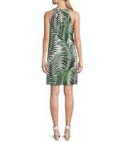 Tommy Bahama Tropical Leaf Of Luxury Silk Halter Neck Cut-Out Sheath Dress