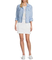 Tommy Bahama Two Palm Raw Edge Point Collar Long Sleeve Button Front Jacket
