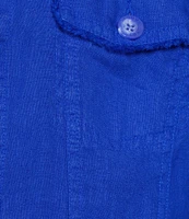 Tommy Bahama Two Palm Raw Edge Point Collar Long Sleeve Button Front Jacket