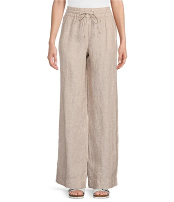 Tommy Bahama Two Palms Wide Leg High Rise Easy Drawstring Linen Pants