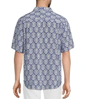 Tommy Bahama Veracrus Cay Monstera Tiles Short Sleeve Woven Shirt