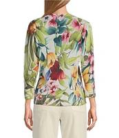 Tommy Bahama Verde Bloom Addison Lightweight Linen Blend V-Neck Wrap Cardigan
