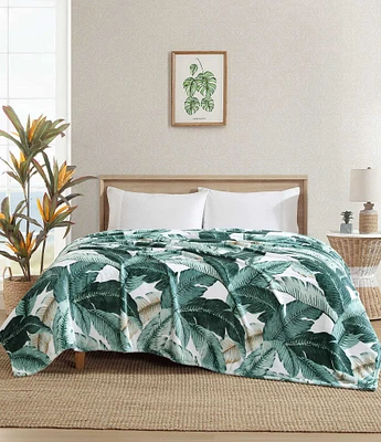 Tommy Bahama Vintage Palms Ultra Soft Plush Fleece Bed Blanket
