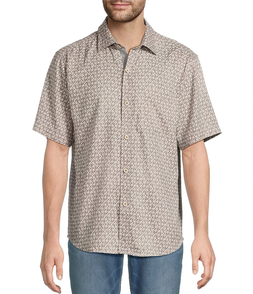 Tommy Bahama Weave In The Moment Short Sleeve Woven Shirt