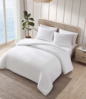 Tommy Bahama Wicker Woven Solid White Comforter Mini Set