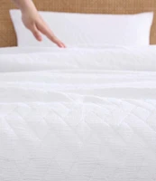 Tommy Bahama Wicker Woven Solid White Comforter Mini Set