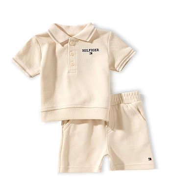 Tommy Hilfiger Baby Boys 3-6 Months Short-Sleeve Pique Polo Shirt & Matching Shorts Set