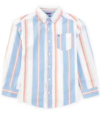 Tommy Hilfiger Big Boys 8-20 Long Sleeve Bold Stripe Woven Shirt