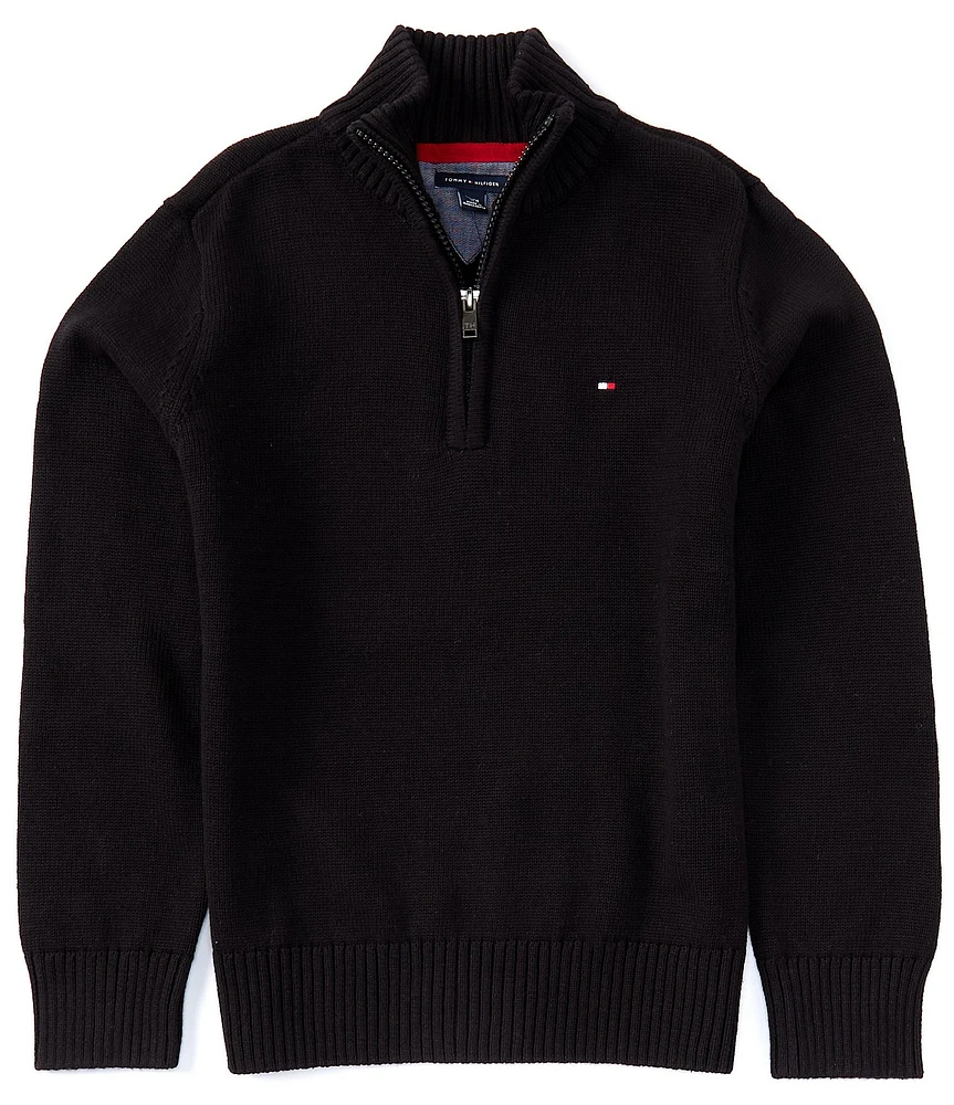 Tommy Hilfiger Big Boys 8-20 Long-Sleeve Quarter-Zip Fine-Gauge-Jersey Sweater