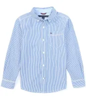 Tommy Hilfiger Big Boys 8-20 Long-Sleeve Stripe Button-Front Shirt