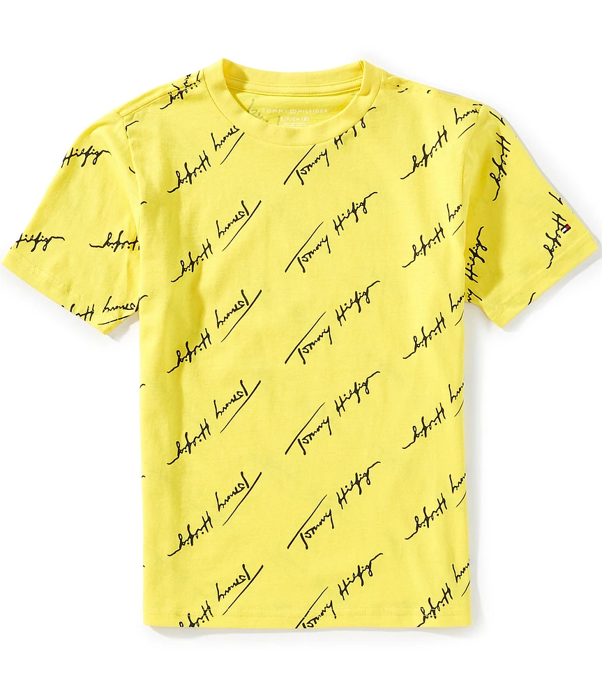 Tommy Hilfiger Big Boys Short-Sleeve Angled Script T-Shirt
