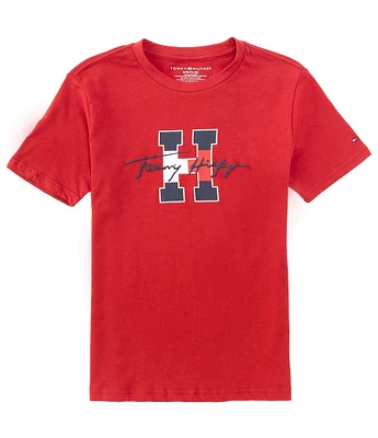 Tommy Hilfiger Big Boys 8-20 Short Sleeve Script Logo Graphic T-Shirt