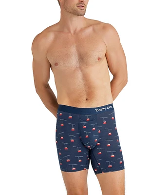 Tommy John Cool Cotton Navy Gondola 6#double; Inseam Boxer Briefs