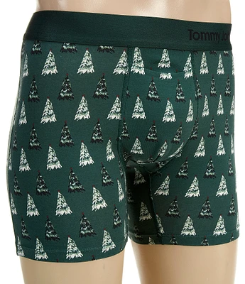 Tommy John Cool Cotton Pine Needle Spruce 4#double; Inseam Printed Trunks