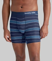 Tommy John Cool Cotton Striped And Solid 6#double; Inseam Boxer Briefs 2-Pack