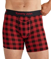 Tommy John Second Skin Buffalo Check 6#double; Inseam Boxer Briefs