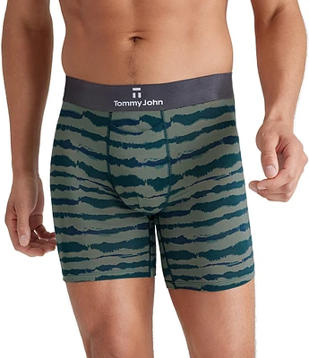 Tommy John Second Skin Sea Spray Striped 6#double; Inseam Boxer Briefs