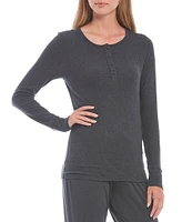 Tommy John Solid Long Sleeve Henley Neck Coordinating Lounge Top