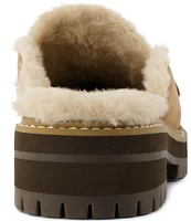 TOMS Cara Faux Fur Lined Lug Loafer Mules