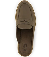 TOMS Cara Nubuck Suede Penny Loafer Mules