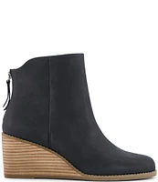 TOMS Casey Leather Wedge Booties