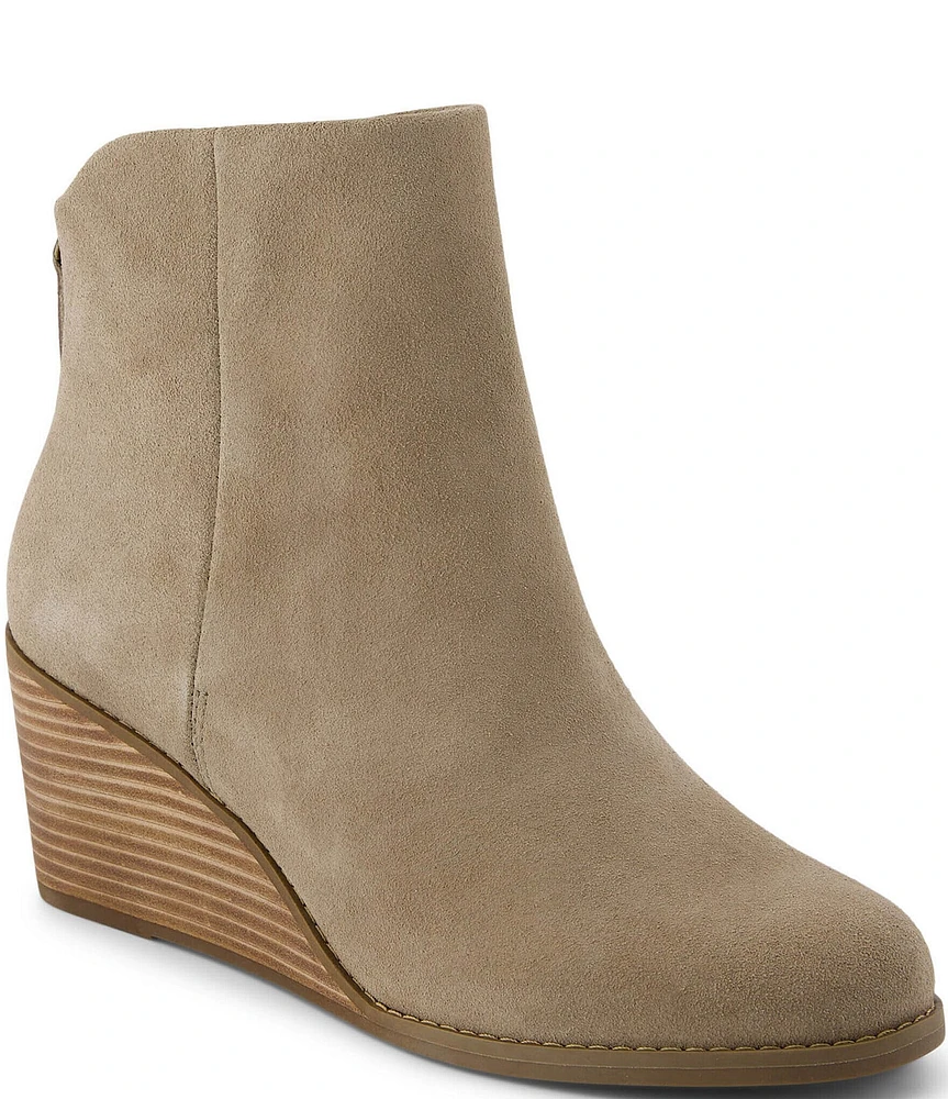 TOMS Casey Suede Wedge Booties