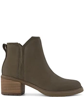 TOMS Hailey Water Resistant Nubuck Suede Block Heel Booties