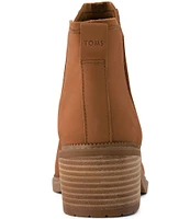 TOMS Hailey Water Resistant Nubuck Suede Block Heel Booties