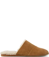 TOMS Jade Suede Faux Fur Lined Mini Wedge Mule Slippers