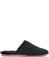 TOMS Jade Suede Faux Fur Lined Mini Wedge Mule Slippers