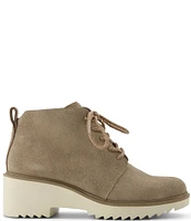 TOMS Maude Lace Up Suede Wedge Ankle Booties