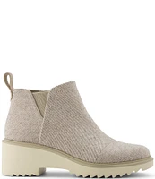 TOMS Maude Shimmer Twill Wedge Ankle Booties