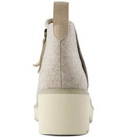 TOMS Maude Shimmer Twill Wedge Ankle Booties