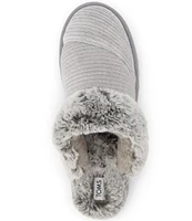 TOMS Valerie Rib Knit Faux Fur Trim Plush Mule House Slippers