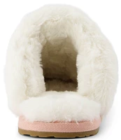 TOMS Valerie Sparkle Knit Faux Fur Trim Plush Mule House Slippers