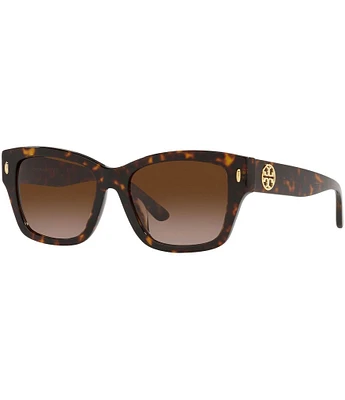 Tory Burch Women's Tortoise 53mm Rectangular Sunglasses