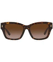 Tory Burch Women's Tortoise 53mm Rectangular Sunglasses