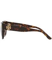 Tory Burch Women's Tortoise 53mm Rectangular Sunglasses