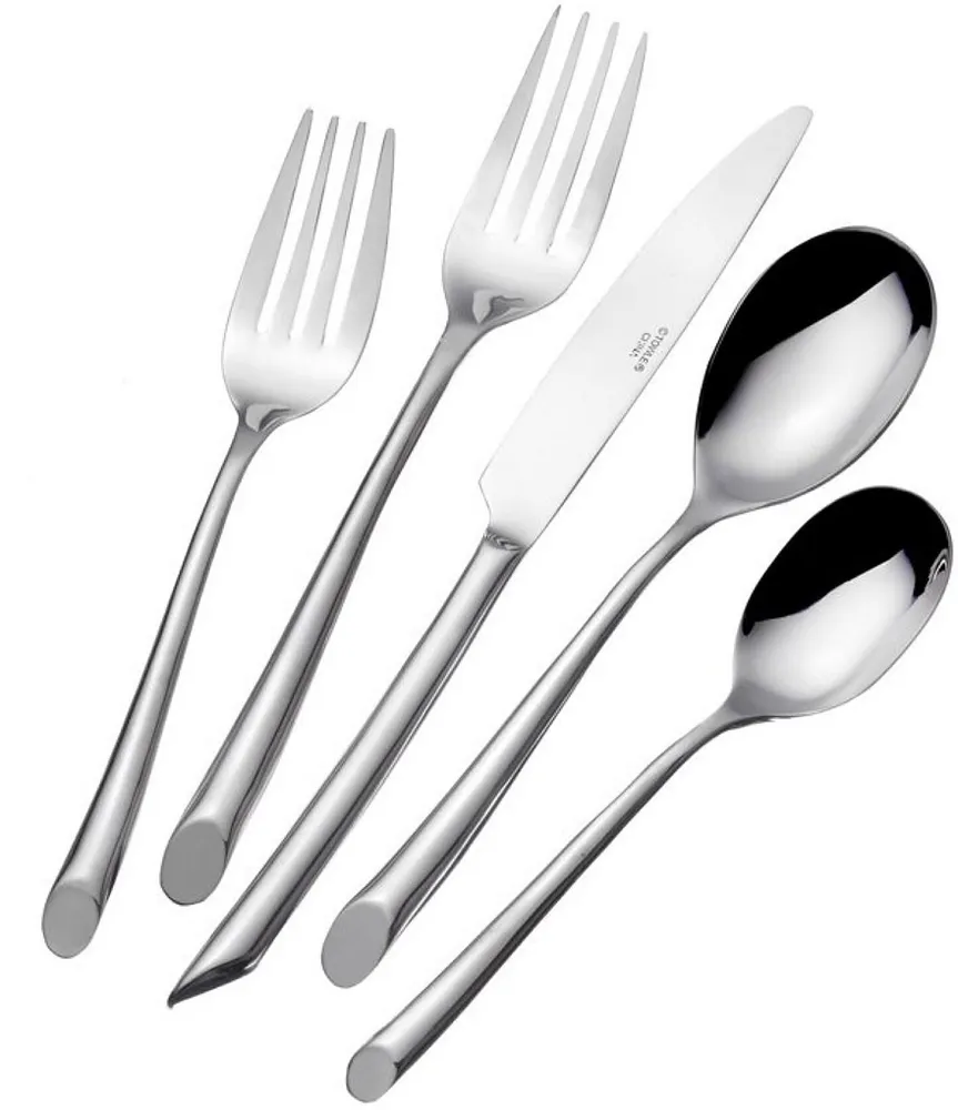 Towle Silversmiths Wave Modern 20-Piece Stainless Steel Flatware Set