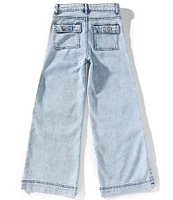 Tractr Big Girls Cargo-Pocket Wide-Leg Jeans