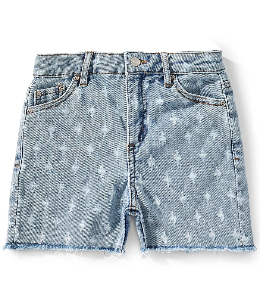 Tractr Big Girls 7-16 Distressed Pattern Frayed Hem Denim Shorts