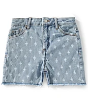 Tractr Big Girls 7-16 Distressed Pattern Frayed Hem Denim Shorts