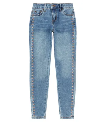 Tractr Big Girls 7-16 Grommet Straight Leg Jeans