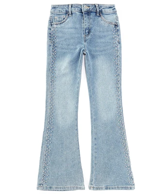 Tractr Big Girls 7-16 Studded Side-Seam Mid-Rise Flare-Leg Jeans