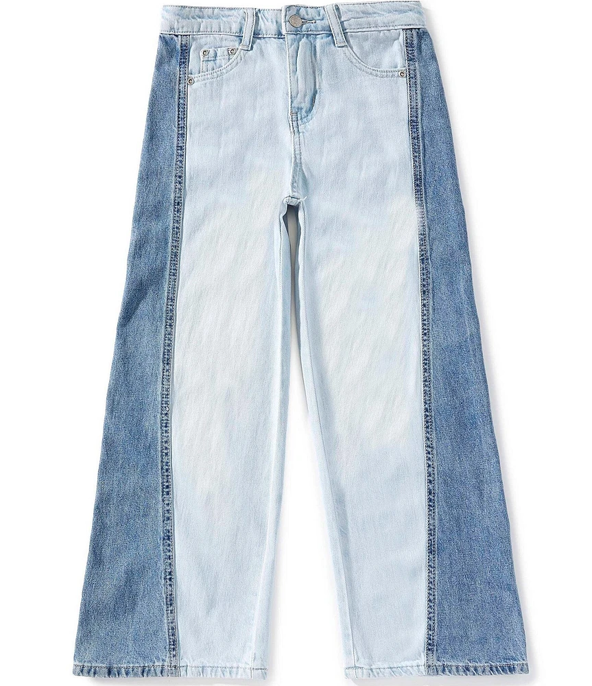 Tractr Big Girls Two-Tone Wide-Leg Jeans