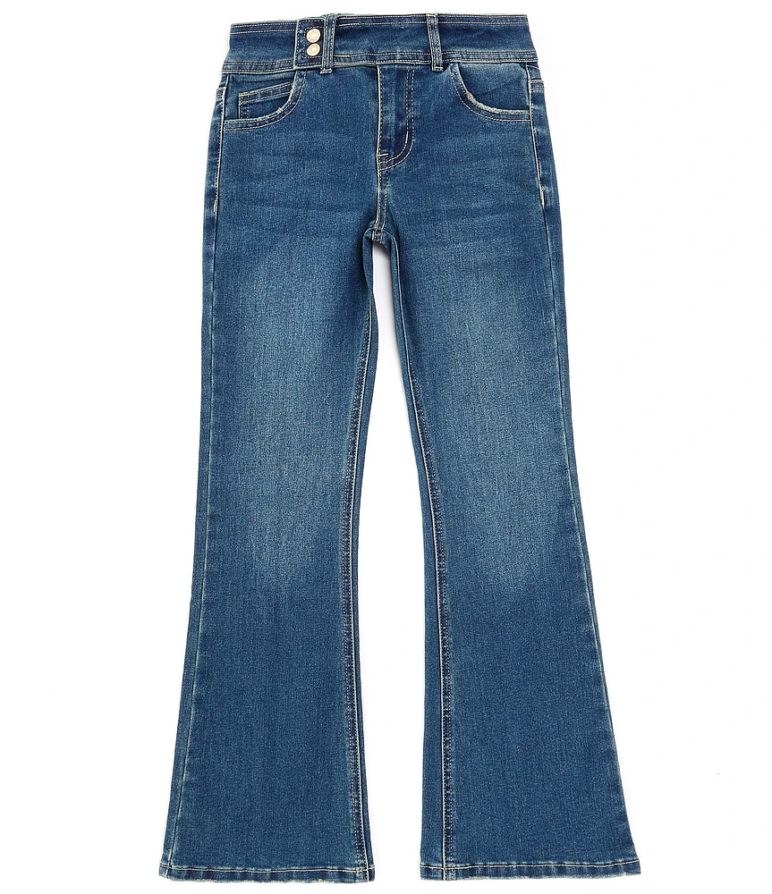 Tractr Big Girls 7-16 Wide-Waistband Mid-Rise Flare-Leg Jeans