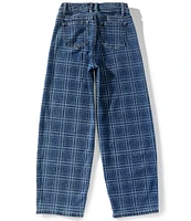 Tractr Big Girls Plaid Denim Jeans