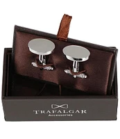 Trafalgar Asher Oval Brass Engravable Cuff Links