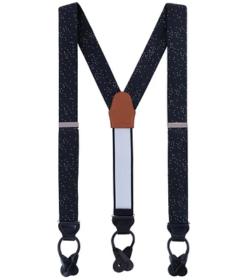 Trafalgar Mystere Metallic Polka Dot Silk Button End Suspenders