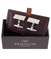 Trafalgar Stately Shiny Gold And Brushed Rhodium Cuff Links